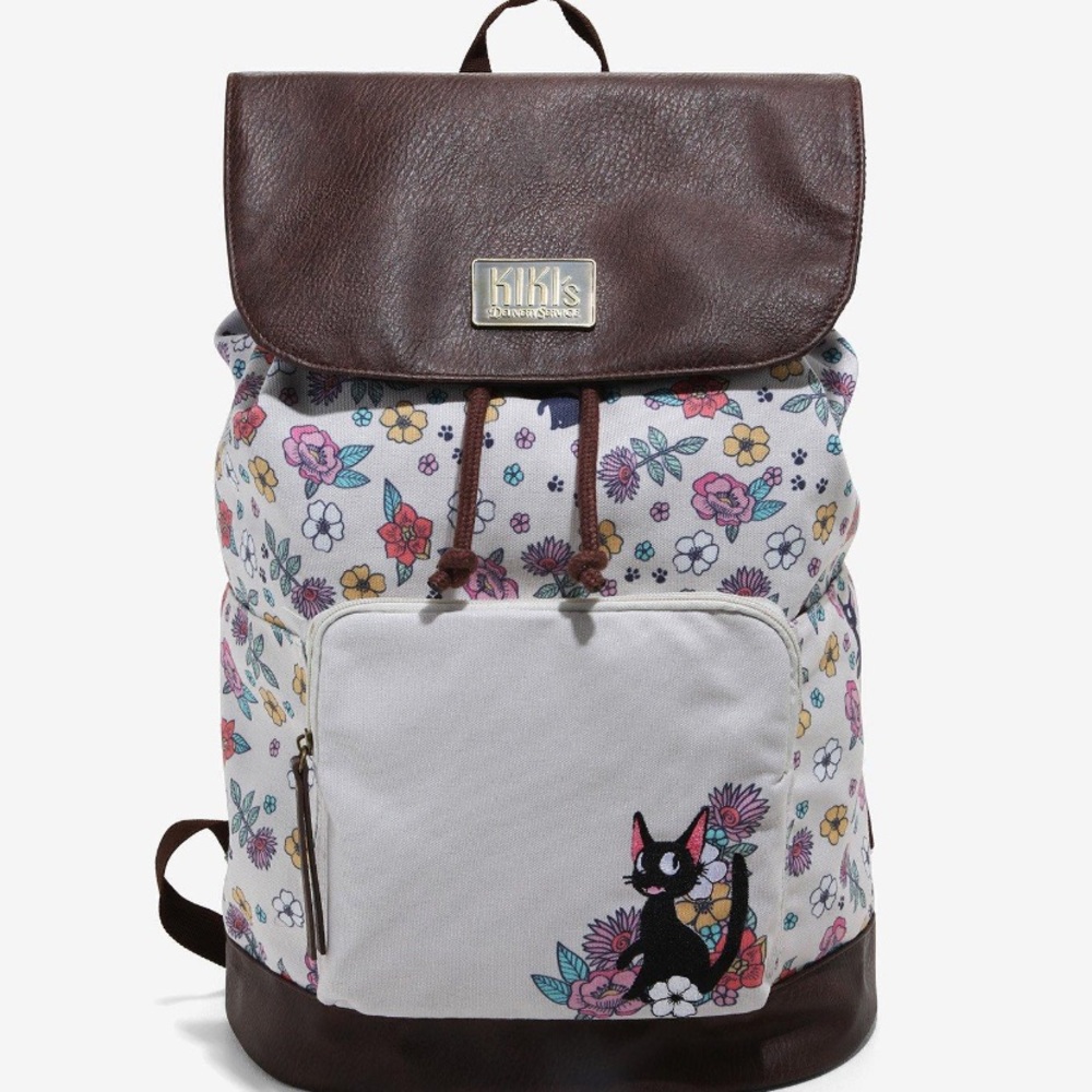 Studio‎ Ghibli Kiki's Delivery Service Jiji & Flowers Slouch Backpack Hot Topic